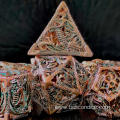 Pure Copper Hollowed Metal Dice Featured with 3D Dragon